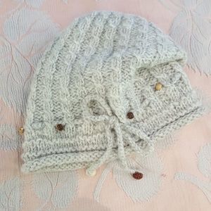 Cute wool fleece lined knit trendy slouch hat NWOT